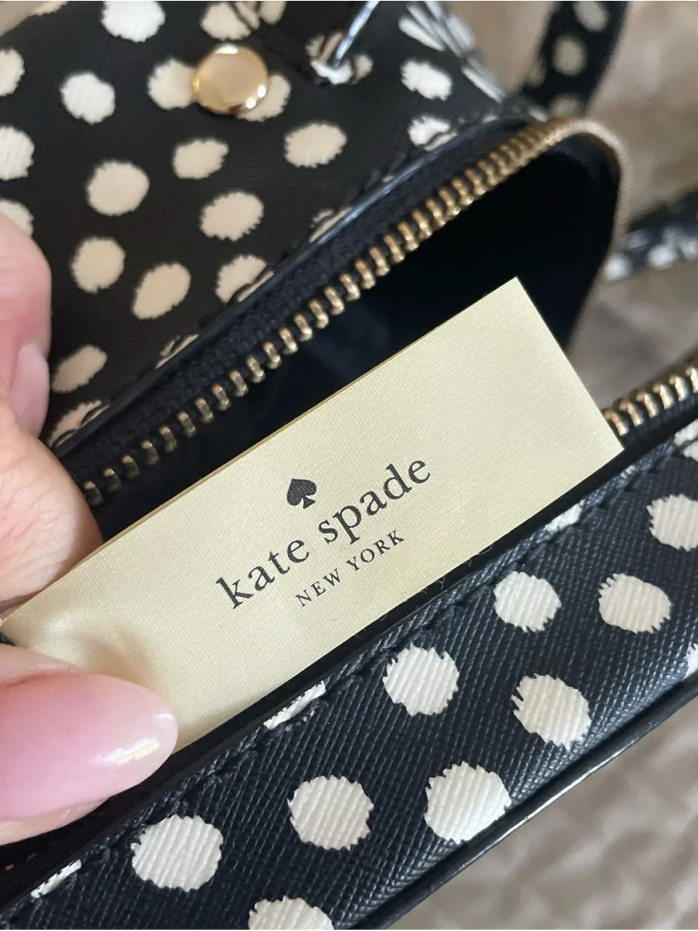 kate spade Black and White Polka Dot Mini Backpack
